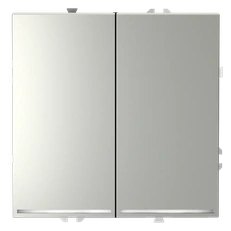 Изображение Проходной переключатель встраиваемый VOLTUM S70 двухклавишный с подсветкой 10А, (сталь)